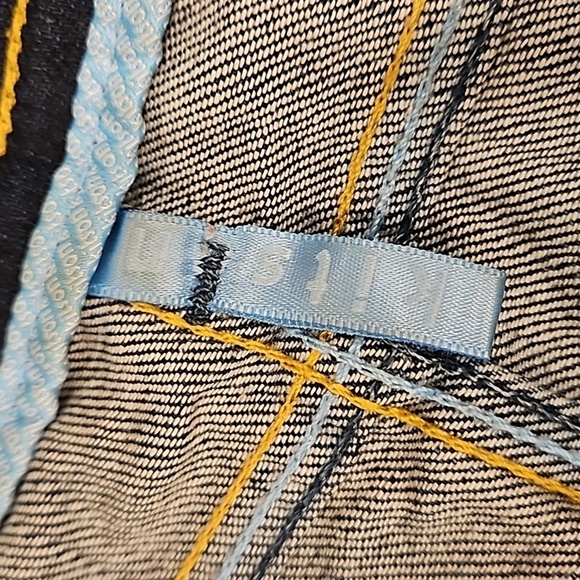 💕KITSON💕 Y2K Play Me Denim Mini Skirt ~ Dark Blue Wash 30 - Picture 7 of 12